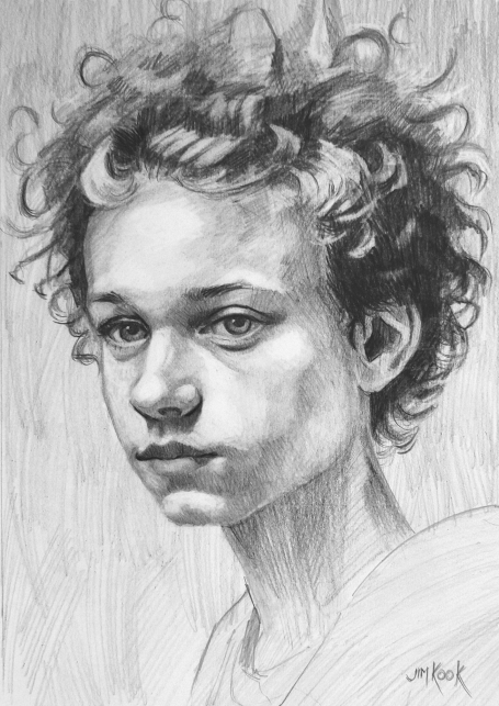 Boy with Wild Hair by jim kook